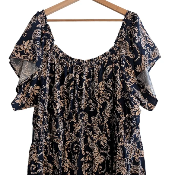 Torrid Washable Challis Off Shoulder Tea Dress Paisley Print NWT - Picture 13 of 16